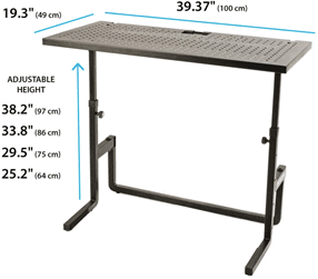 DJ table dimensions