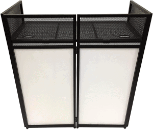 CedarsLink DJ Event Facade White/Black Scrim Metal Frame Booth