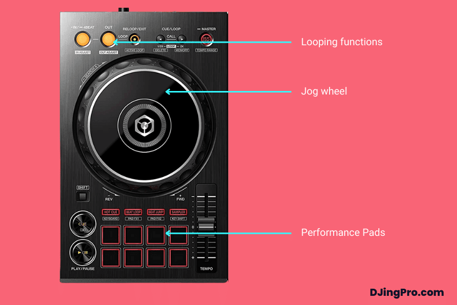 DDJ-400 Jog Wheel, Looping Functions & Performance Pads