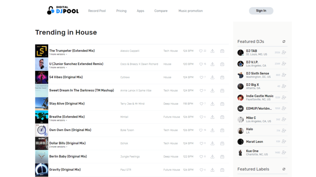 Digital DJPool homepage